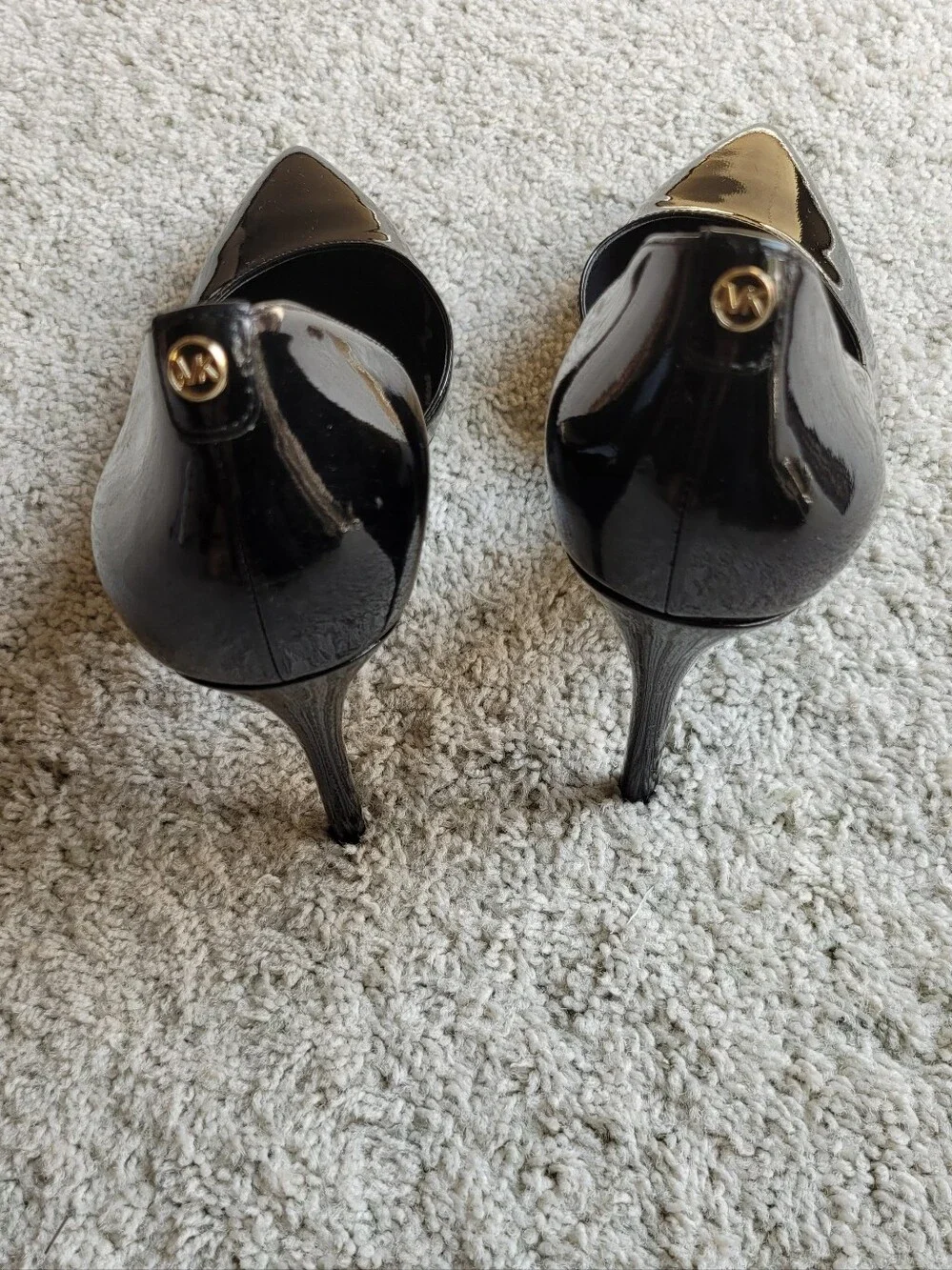 Classic Black Patton Leather Sculptural Heels Michael Kors    Great Condition